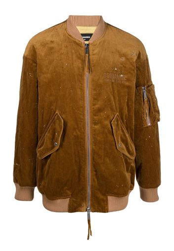 Dsquared2 logo-embroidered bomber jacket - Marrone