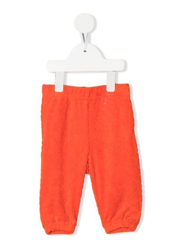 Dsquared2 Kids logo-embossed velvet track pants - Arancione