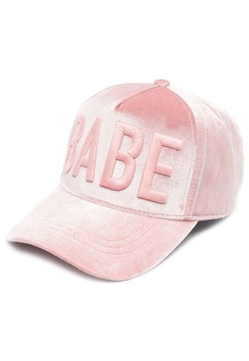 Dsquared2 velvet-finish slogan cap - Rosa