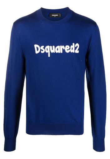 Dsquared2 intarsia-logo long-sleeve jumper - Blu