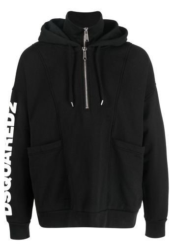 Dsquared2 logo-print zip-up hoodie - Nero