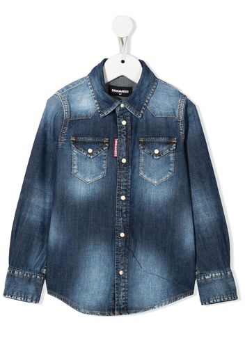 Dsquared2 Kids Camicia denim elasticizzata - Blu