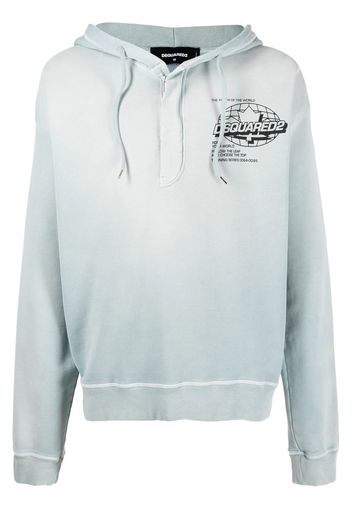 Dsquared2 logo-print cotton hoodie - Blu