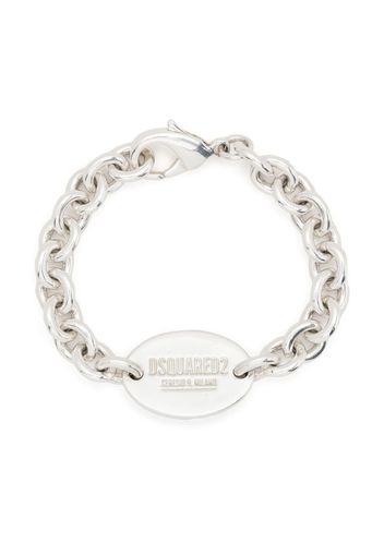 Dsquared2 Bracciale a catena con placca logo - Argento