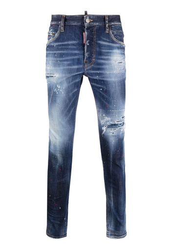 Dsquared2 Jeans dritti con effetto vissuto - Blu