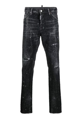 Dsquared2 Jeans dritti con decorazione - Nero