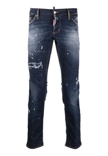 Dsquared2 Jeans dritti con effetto vissuto - Blu