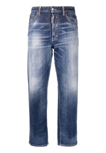 Dsquared2 Jeans dritti con effetto schiarito - Blu