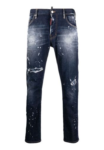 Dsquared2 Jeans slim con effetto vissuto - Blu