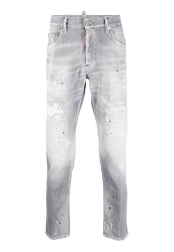 Dsquared2 Jeans dritti con lavaggio acido - Grigio