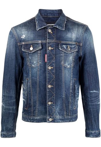 Dsquared2 Giacca denim con effetto vissuto - Blu