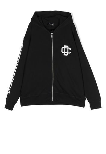 Dsquared2 Kids TEEN logo-print zip-up hoodie - Nero