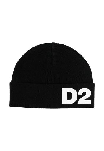 Dsquared2 Kids logo-print wool-blend beanie - Nero