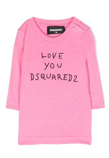 Dsquared2 Kids T-shirt con ricamo - Rosa