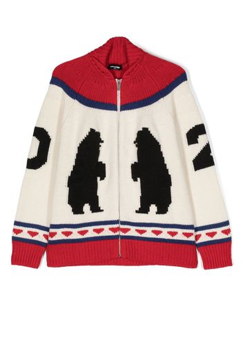 Dsquared2 Kids polar-bear knitted cardigan - Toni neutri