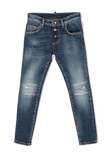 Dsquared2 Kids Jeans skinny con effetto vissuto - Blu