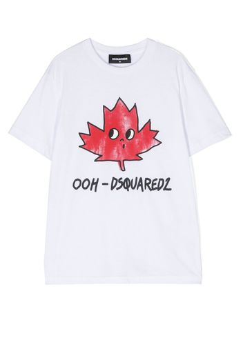 Dsquared2 Kids T-shirt Relax con stampa - Bianco