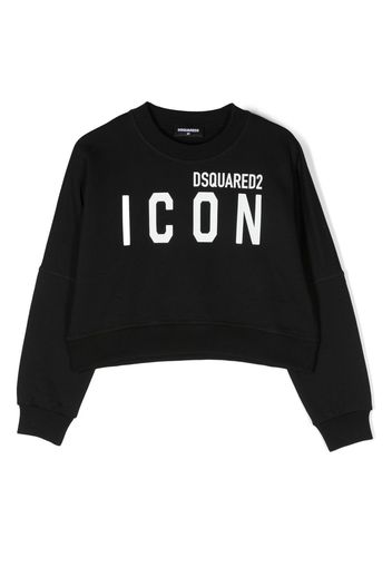 Dsquared2 Kids cropped logo-print sweatshirt - Nero