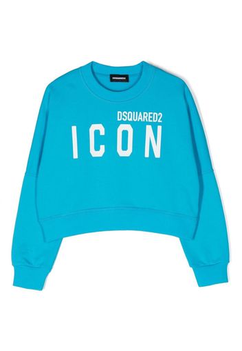 Dsquared2 Kids cropped logo-print sweatshirt - Blu