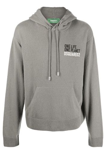 Dsquared2 logo-print long-sleeved hoodie - Grigio