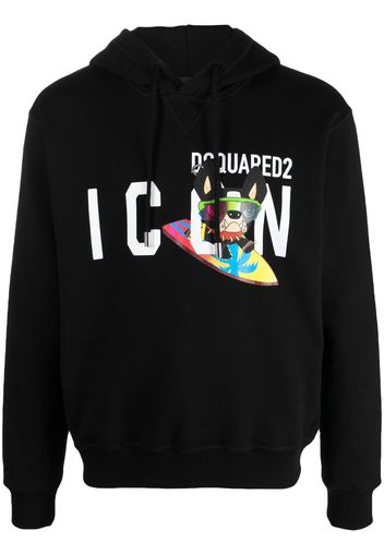 Dsquared2 logo-print drawstring hoodie - Nero