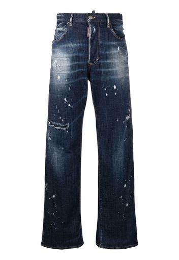 Dsquared2 distressed-effect straight-leg jeans - Blu