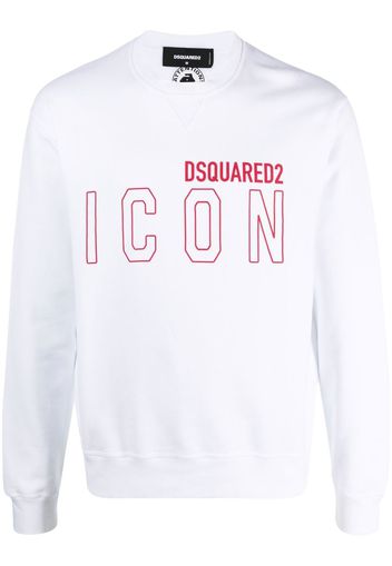 Dsquared2 Felpa Icon con stampa - Bianco