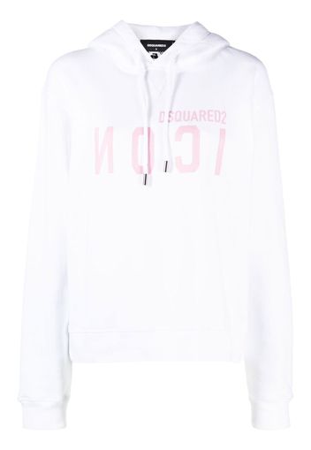 Dsquared2 Icon logo-print hoodie - Bianco