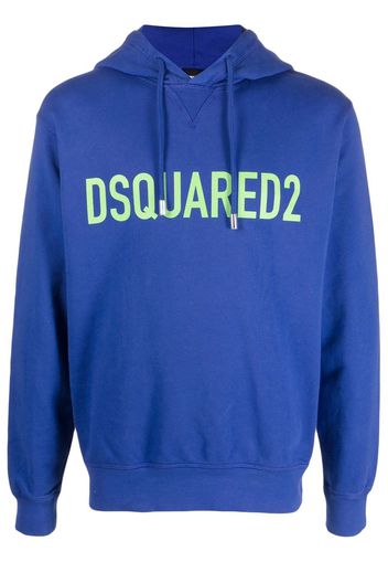 Dsquared2 logo-print cotton hoodie - Blu