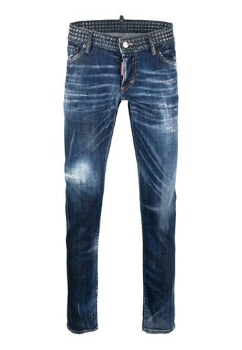 Dsquared2 Jeans slim con borchie - Blu