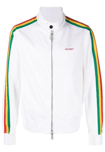 Dsquared2 stripe-detail cotton jacket - Bianco