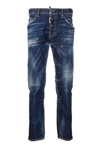 Dsquared2 Jeans slim con stampa vernice - Blu