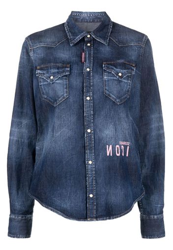 Dsquared2 logo-print denim shirt - Blu