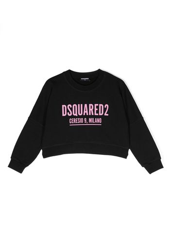 Dsquared2 Kids logo-print cropped sweatshirt - Nero
