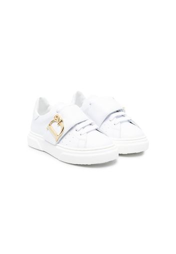 Dsquared2 Kids touch-strap leather sneakers - Bianco