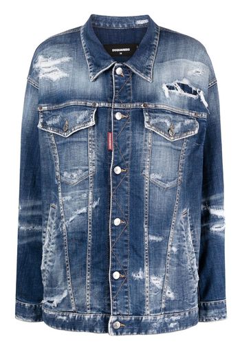 Dsquared2 distressed denim jacket - Blu