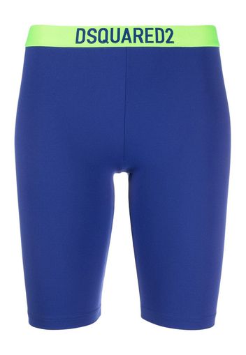 Dsquared2 logo-waistband cycling shorts - Blu