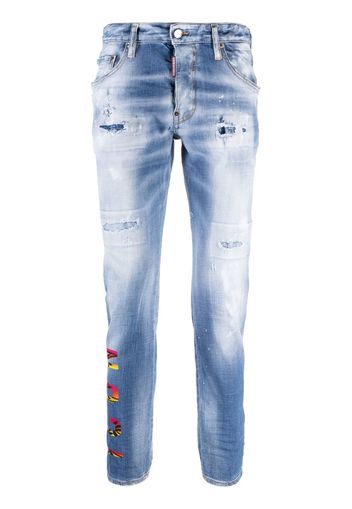 Dsquared2 Icon printed slim-cut jeans - Blu