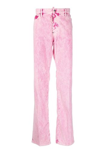 Dsquared2 tie-dye print straight trousers - Rosa