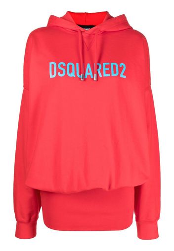 Dsquared2 logo-print drawstring hoodie - Rosso