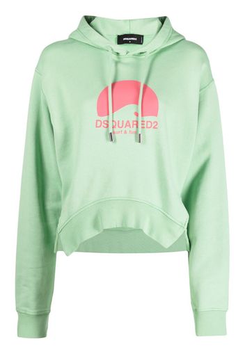 Dsquared2 logo-print detail hoodie - Verde