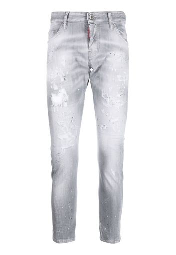 Dsquared2 mid-rise distressed skinny jeans - Grigio