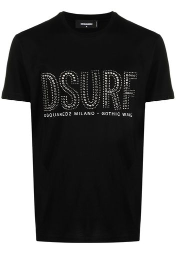 Dsquared2 T-shirt con logo di borchie - Nero