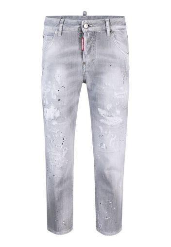 Dsquared2 distressed low-rise cropped jeans - Grigio