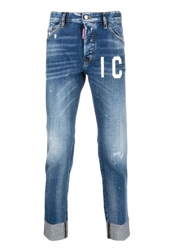 Dsquared2 logo-print low-rise jeans - Blu