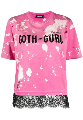 Dsquared2 'Goth Gurl' distressed T-shirt - Rosa