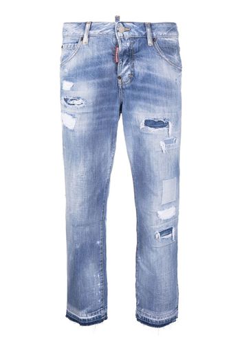 Dsquared2 distressed cropped jeans - Blu