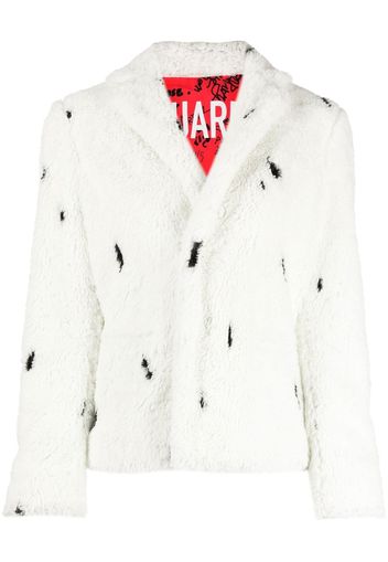 Dsquared2 Cappotto con stampa in finta pelliccia - Bianco