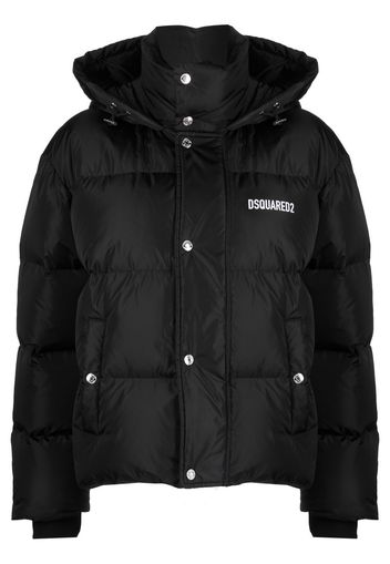 Dsquared2 logo print padded puffer jacket - Nero