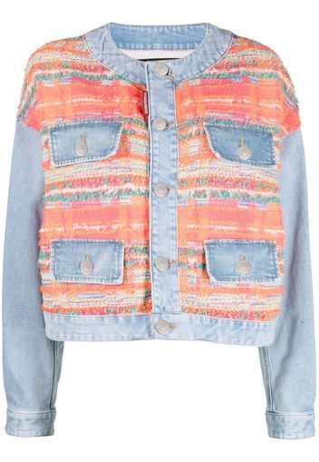 Dsquared2 panelled button-front denim jacket - Arancione